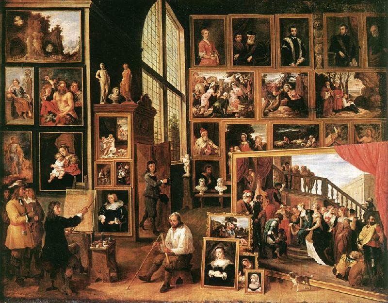 TENIERS, David the Younger The Gallery of Archduke Leopold in Brussels at Germany oil painting art